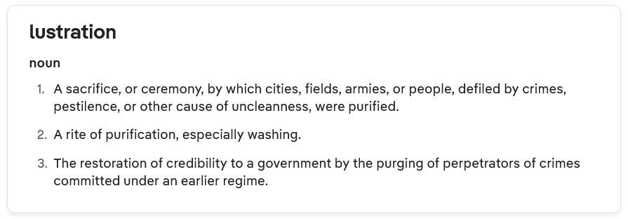 General definition of lustration